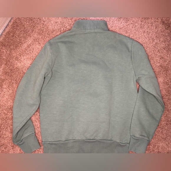 Polo by Ralph Lauren Green Half-Zip Sweater with Cream Panel and Navy Logo - Picture 7 of 7